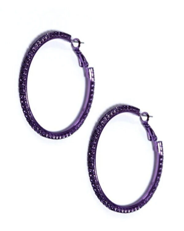 Textured Hoop Purple Earrings