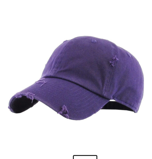 Premium Purple Distressed Cotton Cap