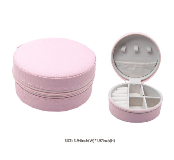 Round Zip Around Jewelry Box - Image 2