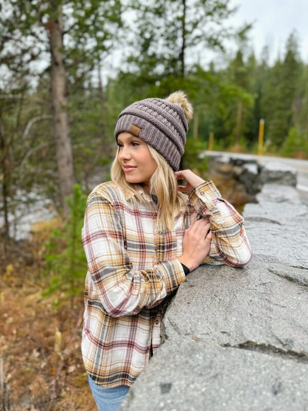 Knit Fur Pom Beanie - Image 2