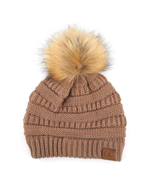 Knit Fur Pom Beanie